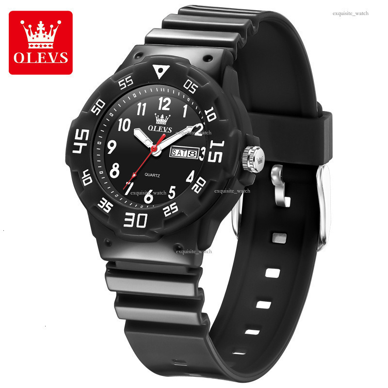 OLEVS Designer Men's Silicone Strap Digital Dial Youth Watch Quartz Waterproof Middle School Student Watch Luxury Watch Free Delivery Wholesale