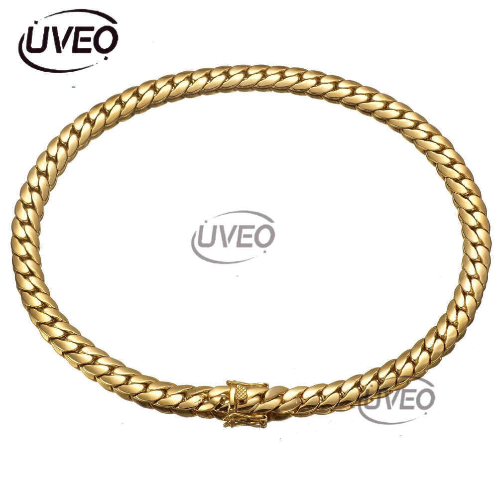 6mm-10mm 304 Stainless Steel Snake Chain Necklace Bracelet Real Gold Plated Jewelry