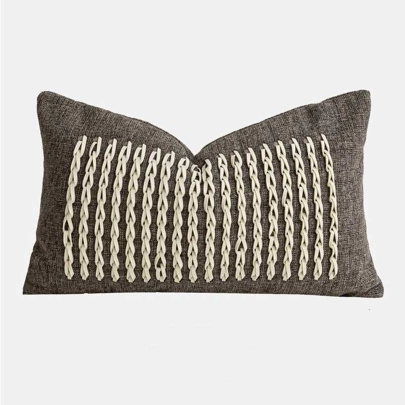 Pillow Case Luxury Lifestyle Boutique Lumbar Cushion Cover Curated Brown Coffee Cotton And Linen case For Office Villa Hotel Home C251120