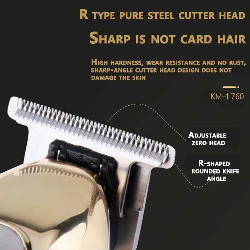 Kemei 1760 Cordless Professional Hair Clipper For Men Grooming Beard Hair Trimmer Electric Edge Hair Cut Machine RechargeableT251120