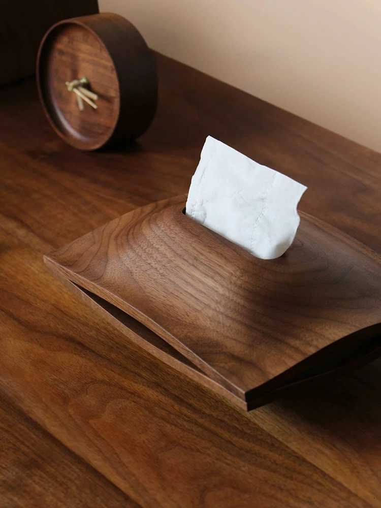 Walnut Wood Tissue Boxes Cover Tissue Holder Napkin Case for Home Decoration Hotel Restaurant Light Luxury Scandinavian Style C251120