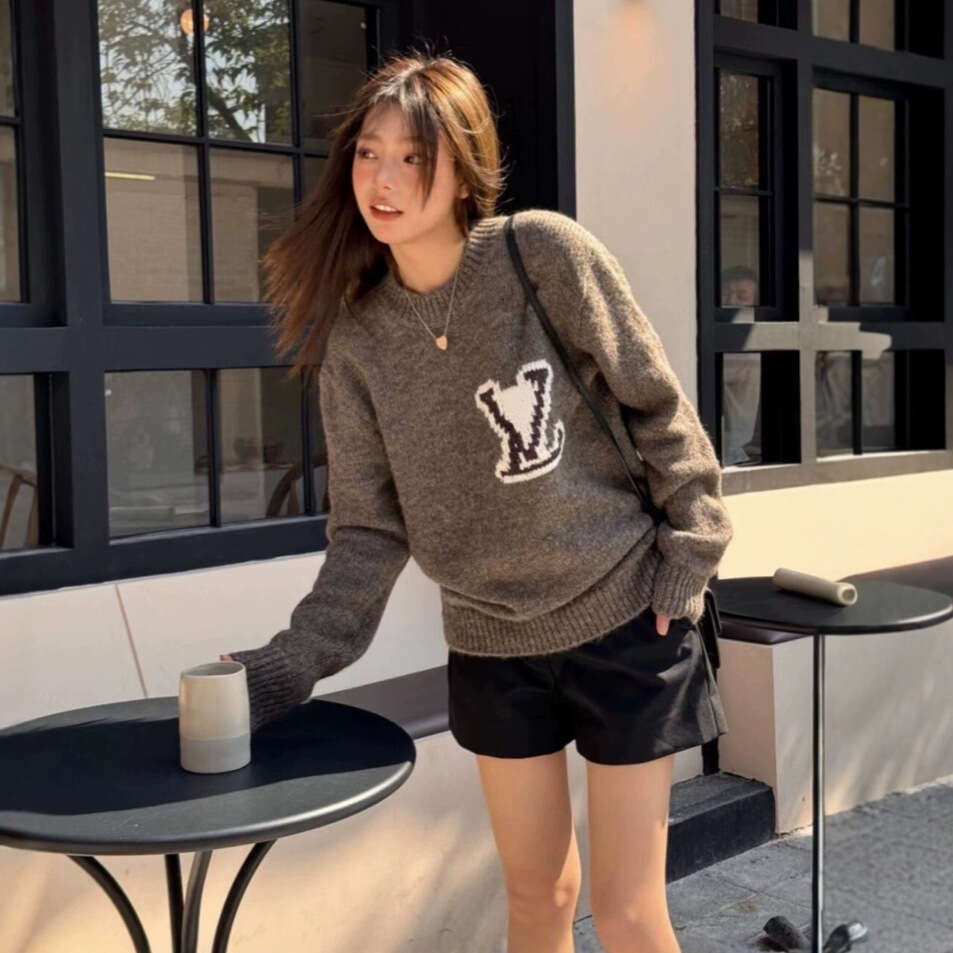 Sweater For Women Designer Luxury New Color-Block Logo Knitted Sweater Fashionable Versatile Loose Fit Unisex