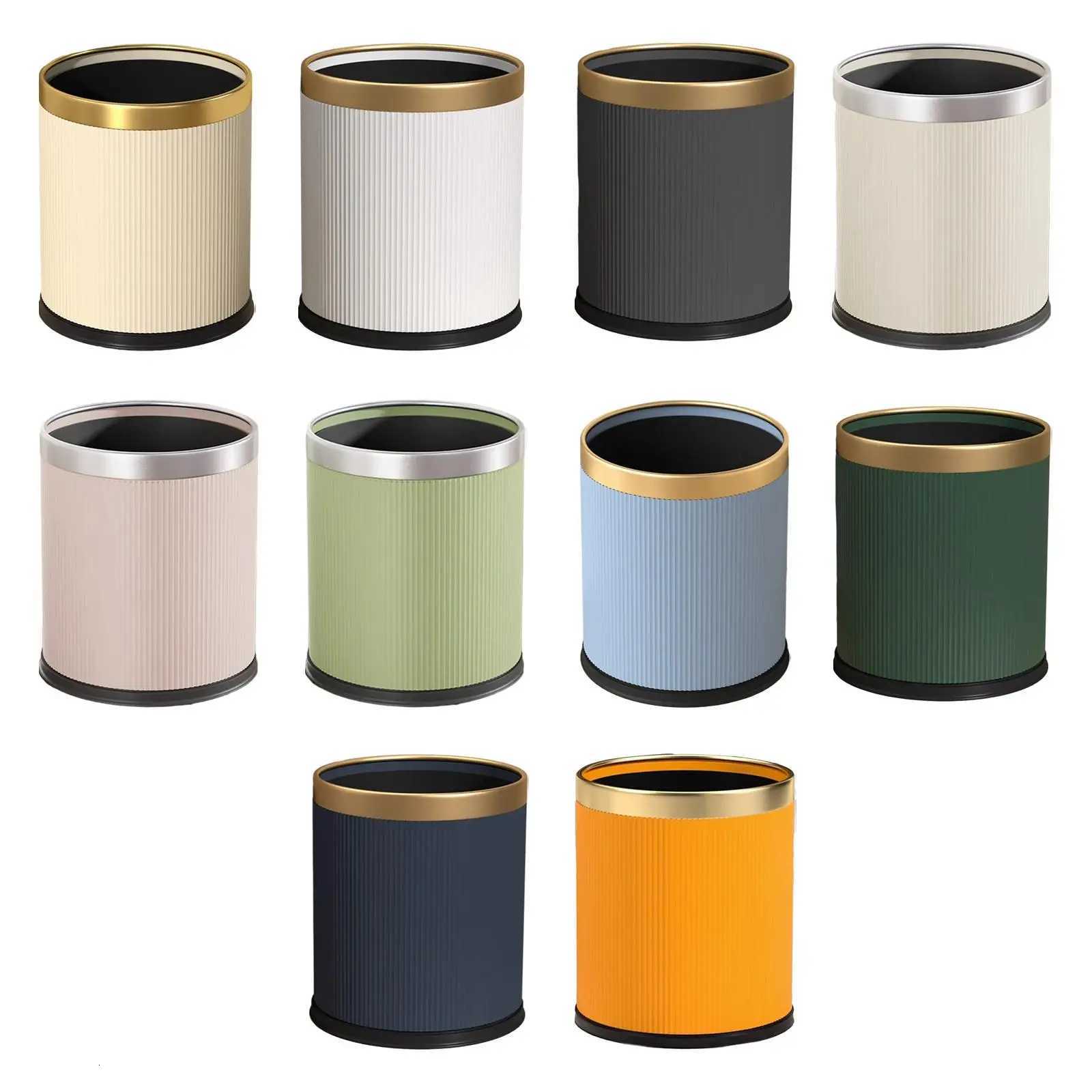 Open Top Trash Can Modern Dustbin Simple Rustic Waste Basket Lightweight Garbage Can for Study Room Bathroom Dorm Restroom Hotel C251120