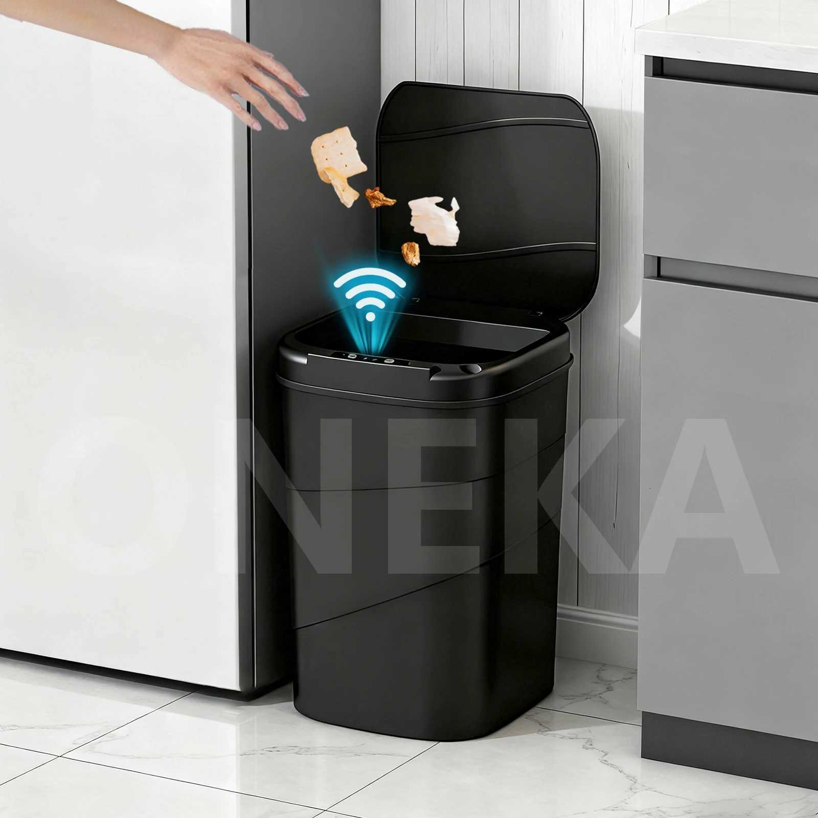 Touchless Auto Closing Smart Sensor Trash Can Battery Powered for Kitchen Bathroom Home and Office C251120
