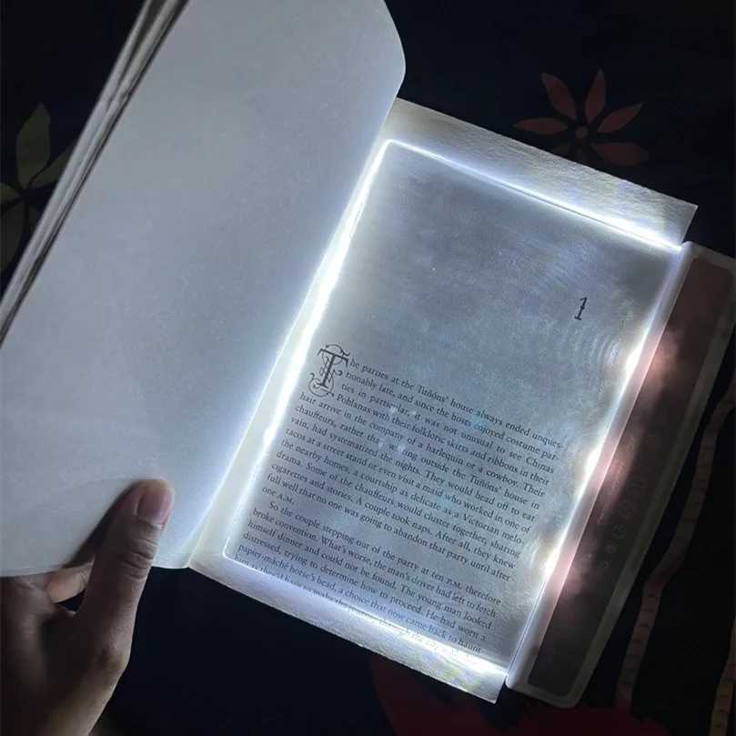 LED Book Light Eye Caring Flat Plate Panel Bookmark Light Portable Study Tools Night Vision Reading Lighting For Car Travel Bed M251120