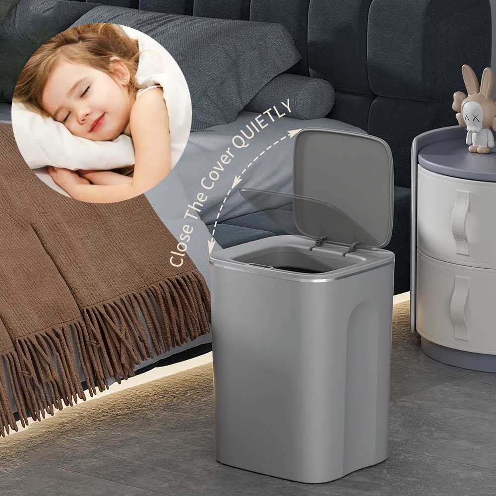 Smart Induction Trash Can Automatic 16L Touchless Kitchen Bathroom Waterproof USB Rechargeable Sensor Bin Home Office Bedroo C251120