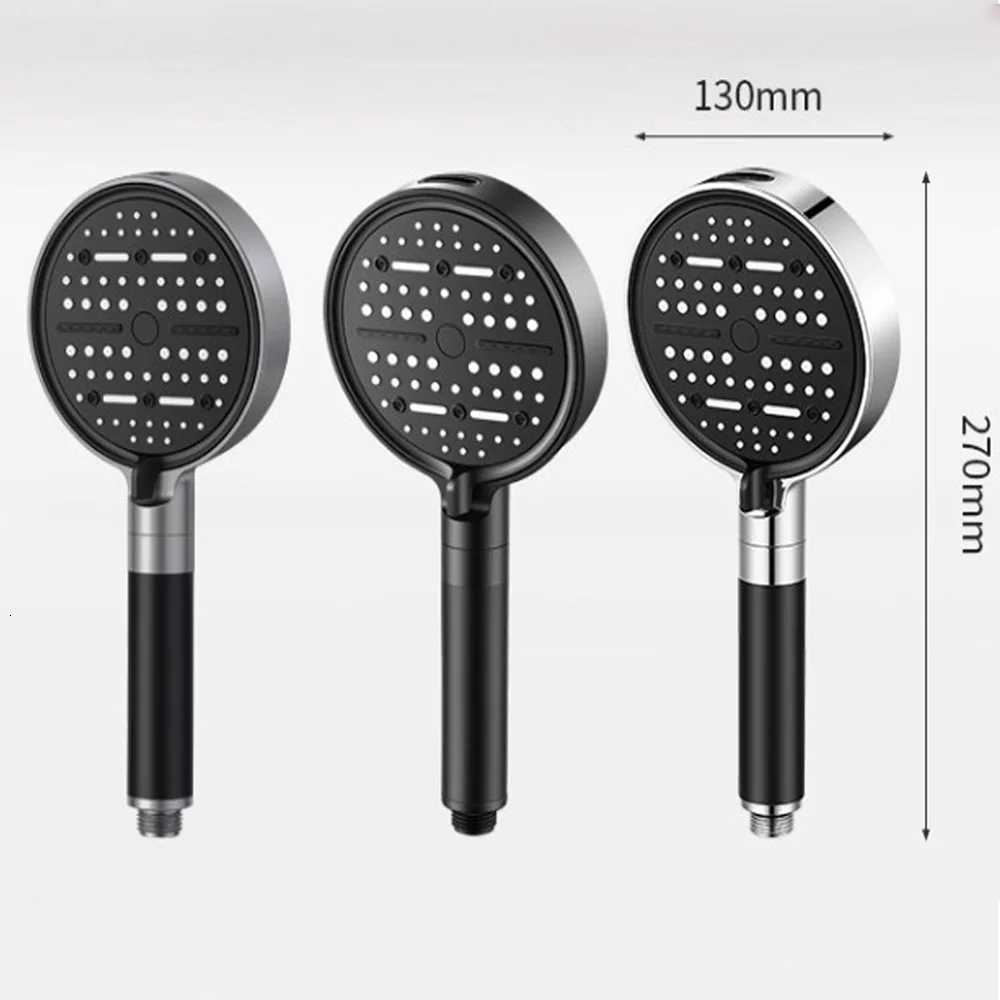 New High Pressure Water Saving Filter Shower Head 6 Modes Handheld Showerhead Large Flow Massage Shower Bathroom Accessories SetM251120
