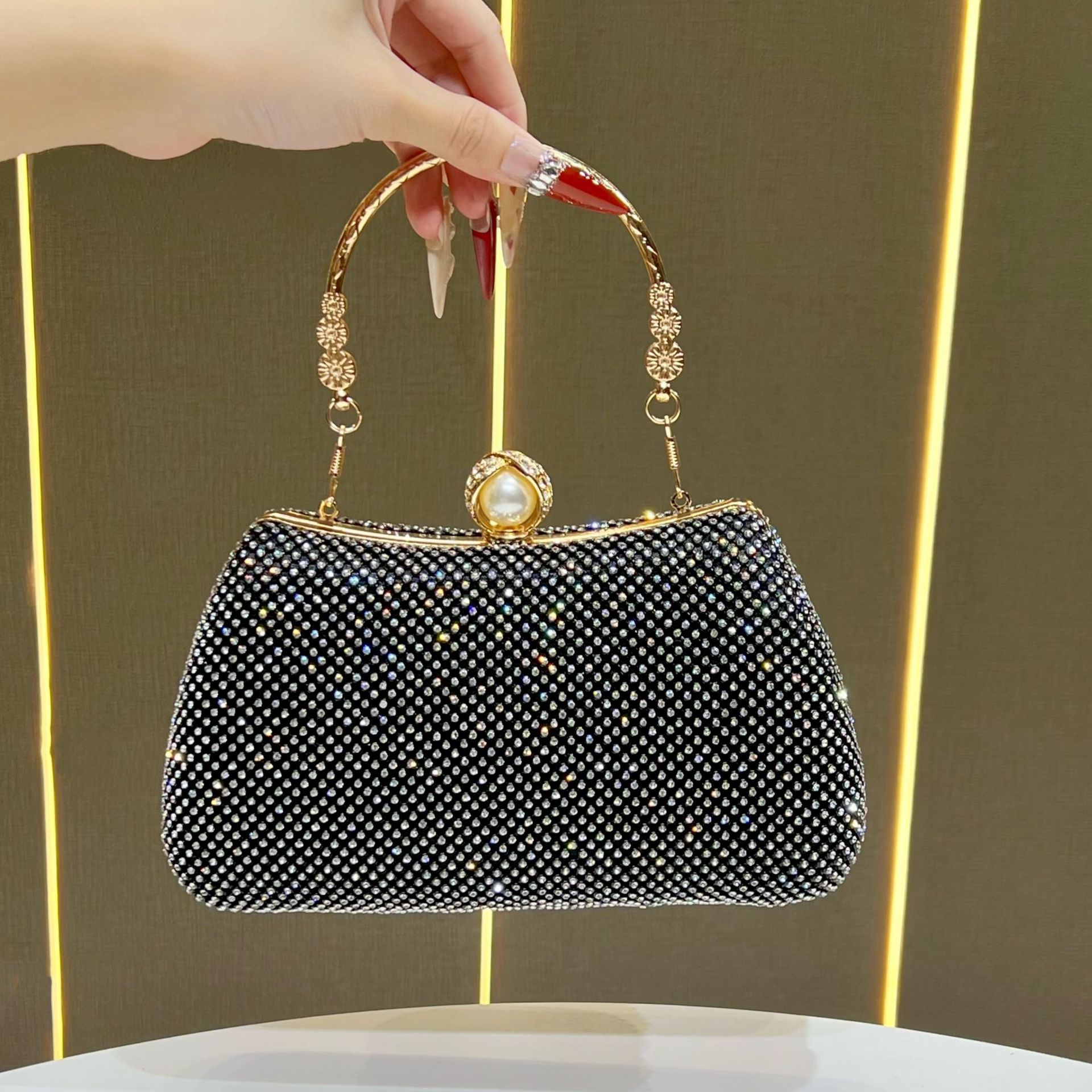 Luxury Bag Designer Bag Jewelry Vintage Evening Clutch Bag Crystal-Embellished Full-Diamond Sparkle Formal Bag Convertible Shoulder Crossbody Top-Hand