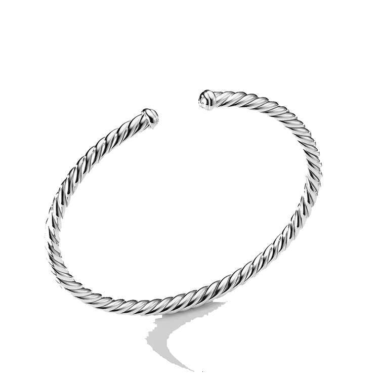 14K gold stone Vermeil pure sier designer brand women's boutique jewelry cable spiral twisted bracelet