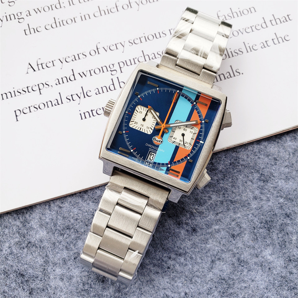 Swiss watch Monaco series square men's Swiss quartz steel wristwatch CBL2111.BA064