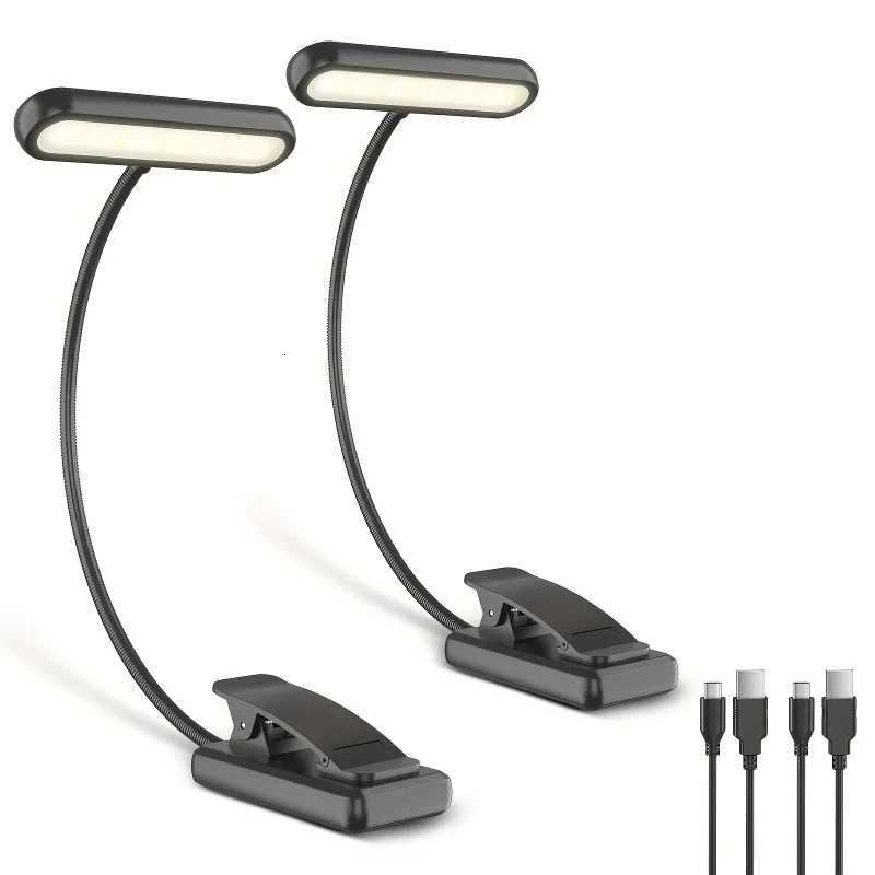 LED Book Light Reading Light Eye Caring Clip-on USB Rechargeable Dimmable Light Lamp Adjustable Flexible Night Reading Lamp M251120