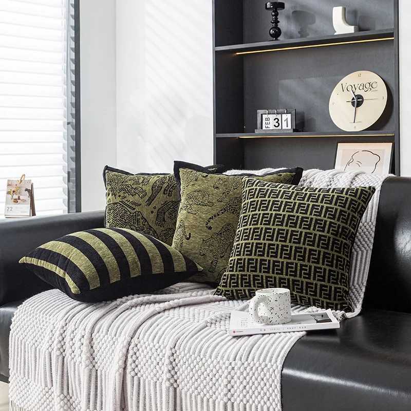 Pillow Case Chinese Style Luxury Cushion Cover 45x45cm Maillard Decorative Case Brown Leopard Ethnic Living Room Home Decor Sofa Bed C251120