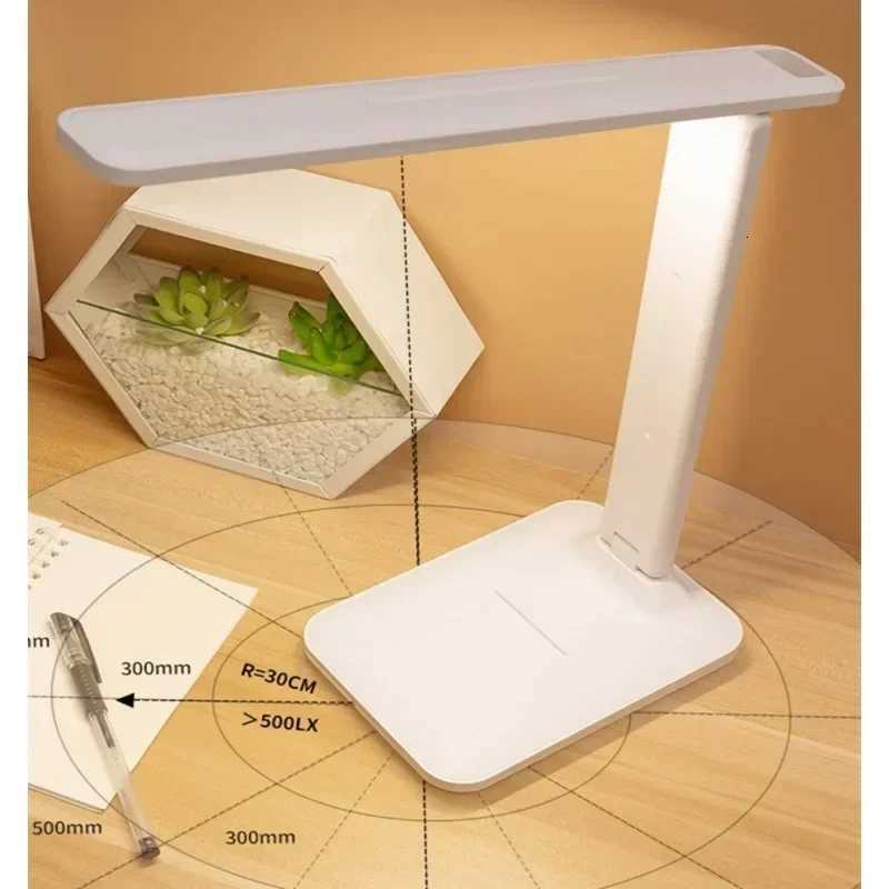 LED Desk Lamp USB Rechargeable Eyes Protection Touch Table Lamp 3 Brightness Levels 3 Color Light Dormitory Bedroom Night Light M251120