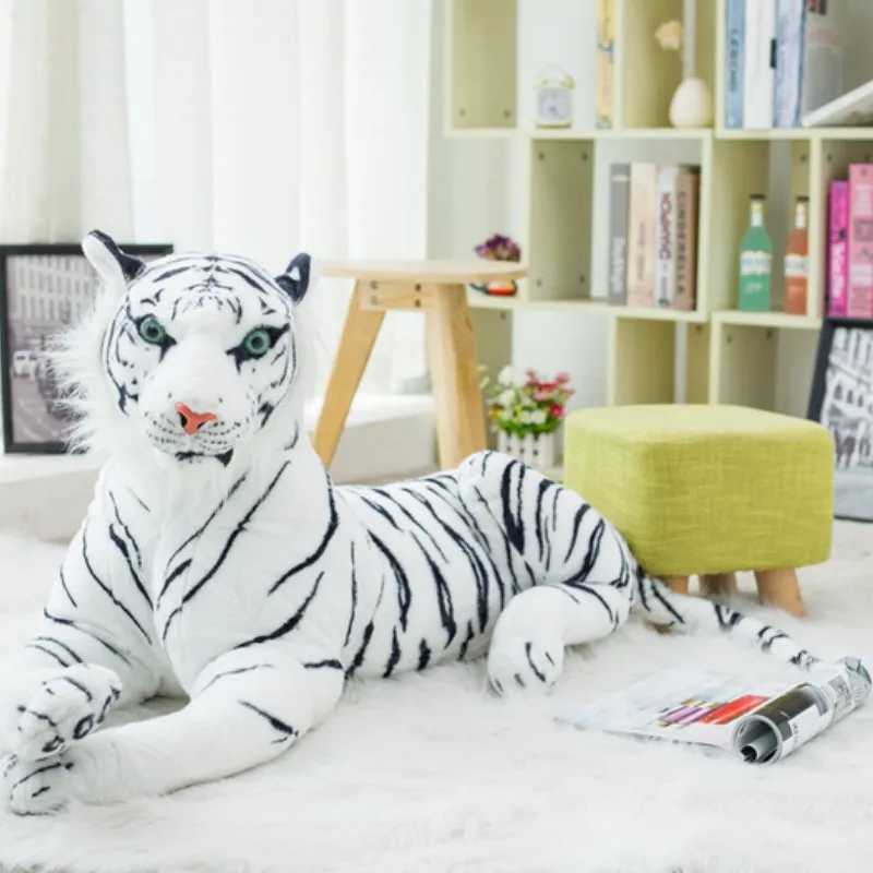 30-120CM High Quality Giant White Tiger Stuffed Toy Lovely Big Size Tiger Plush Doll Soft Pillow Christmas Gift G251120