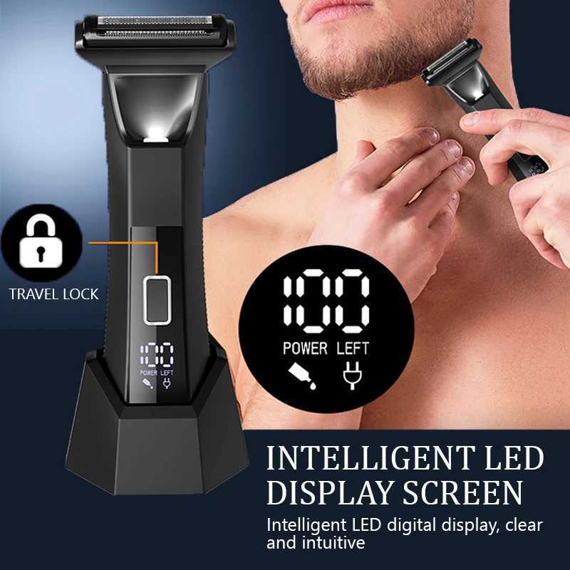 Hair Trimmer Dual-Head Safe Trimmer Foil Blades Waterproof Wet/Dry Groomer USB-C Rechargeable with Travel LockT251120