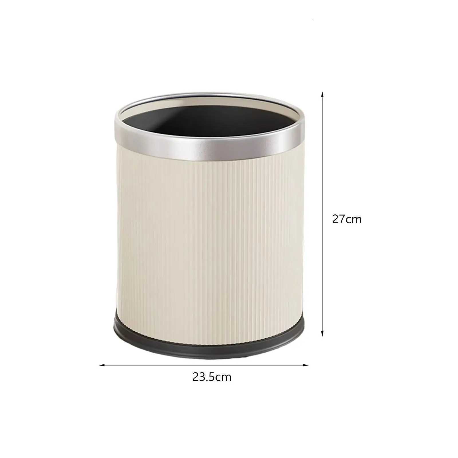 Open Top Trash Can Modern Dustbin Simple Rustic Waste Basket Lightweight Garbage Can for Study Room Bathroom Dorm Restroom Hotel C251120