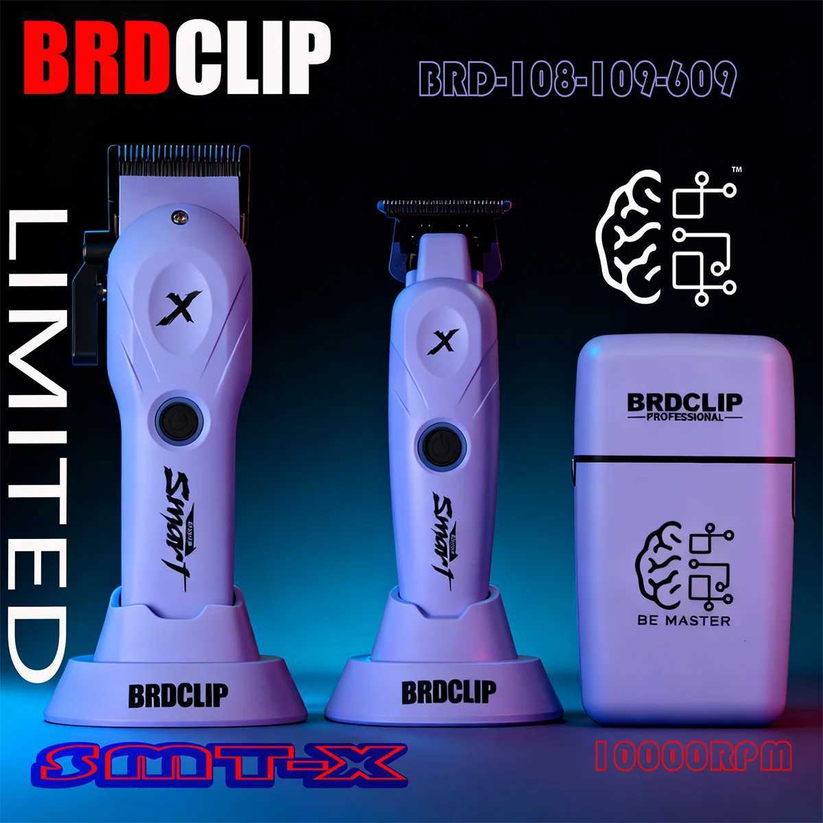 BRDCLIP 108 109 609 Purple Barber Professional 8800RPM 4500mAh Hair Clipper 10000RPM Salon Electric Shaver 7700RPM Hair TrimmerT251120