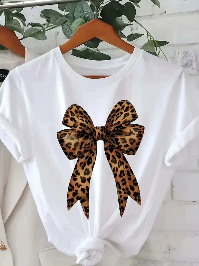 Fashion Round neck T-shirt women's letter printed short-sleeved shirt Letter Print T Shirts White XXL