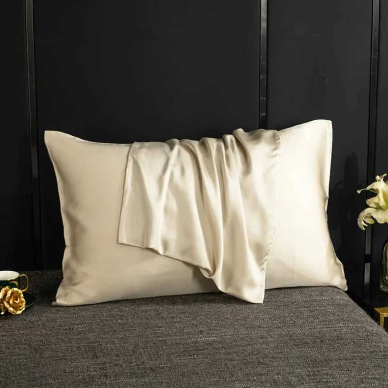 Pillow Case Mulberry Silk case Bed Covers White Black Gray Champagne Gold Luxury Cases Home Bedding Standard Queen Size C251120
