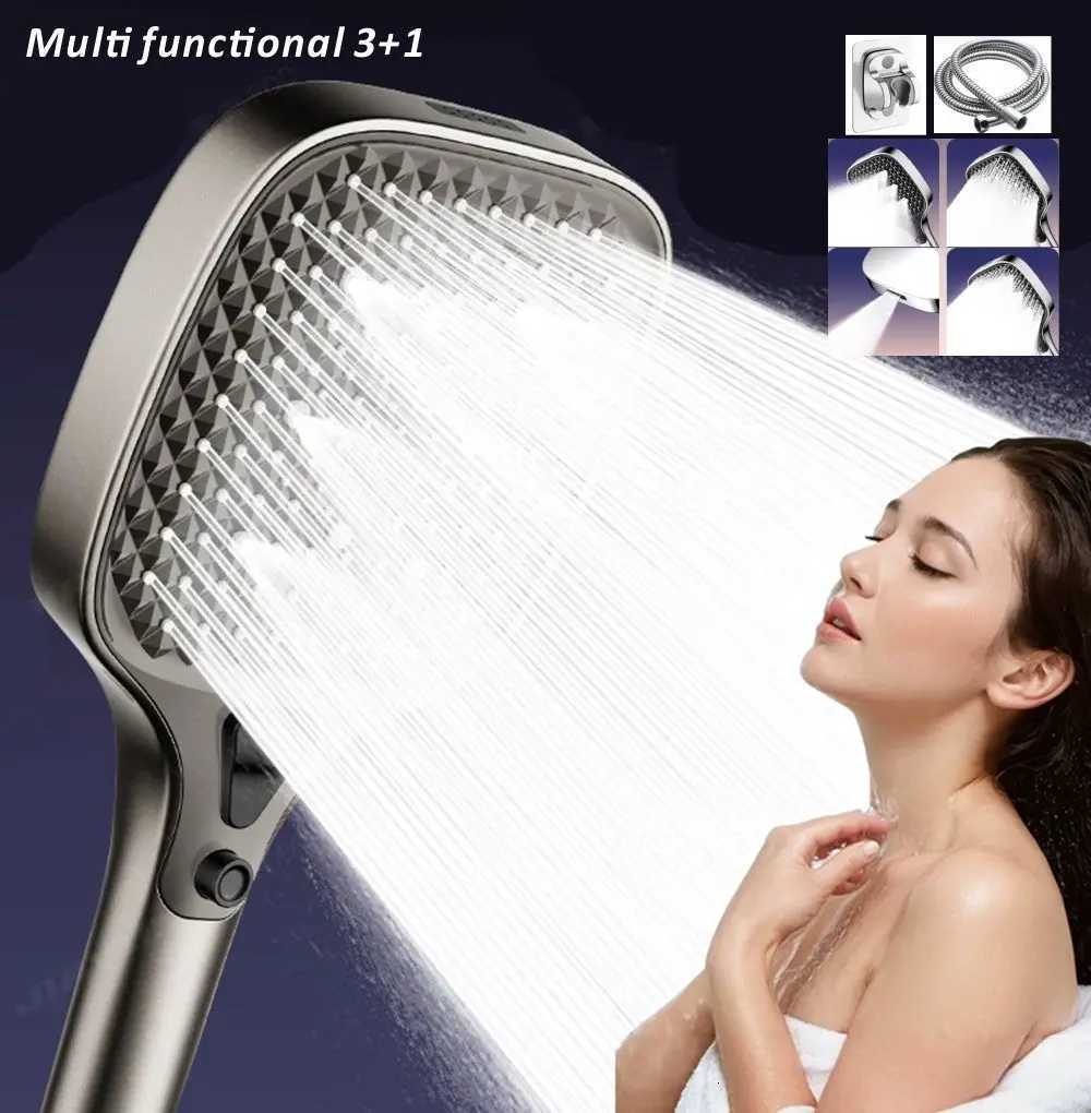 New 4 Modes Filter Shower Head 175CM Big Panel Bathroom High Pressure Water Saving Rainfall Showerhead Square Shower NozzleM251120