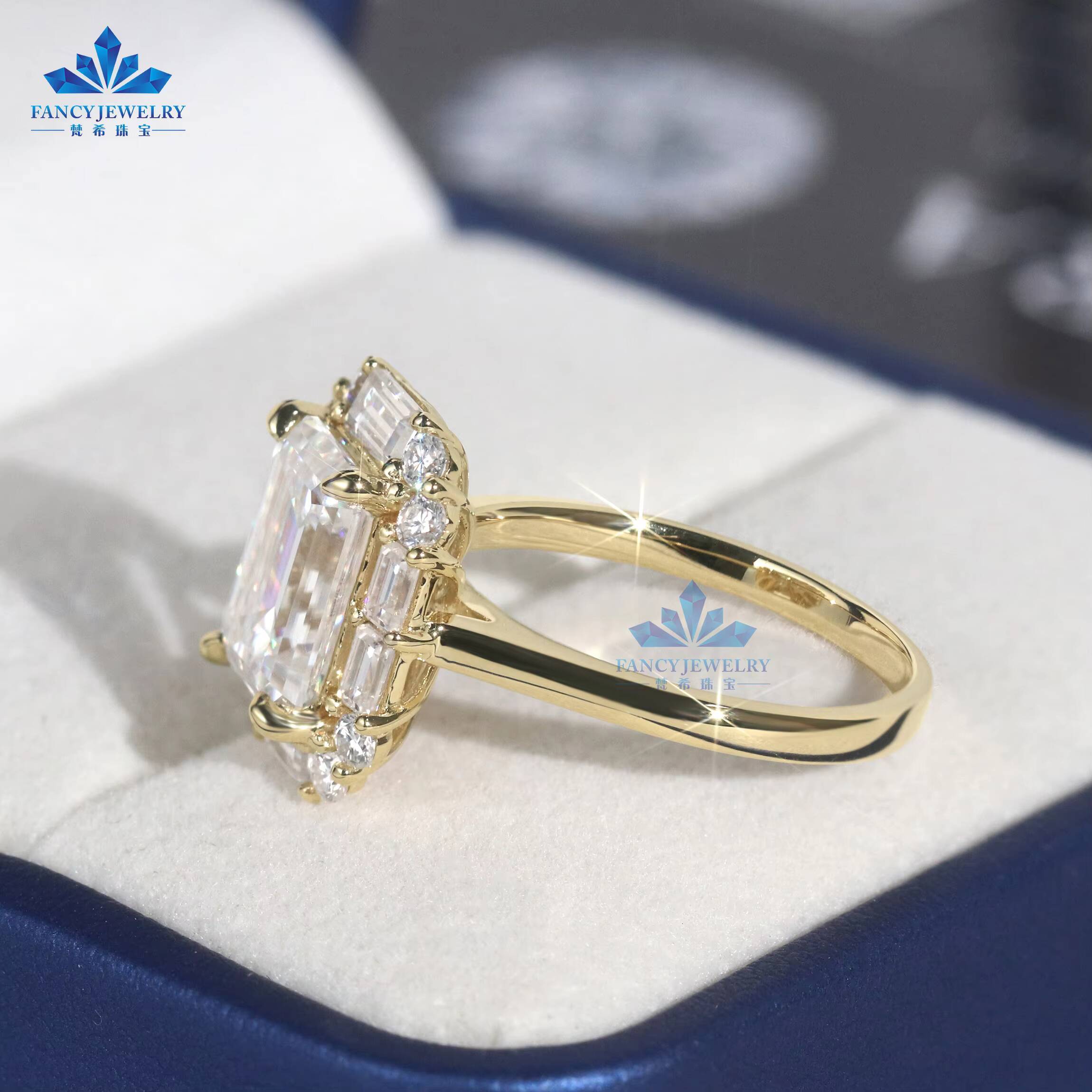 Solid 14kt 35ct Moissanite Bridal Wedding Ring Diamond Mossanite Engagement Promise Rings