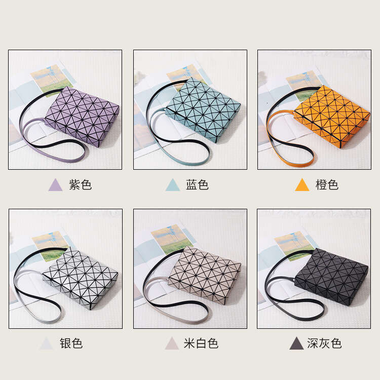 Designer Bag 2025 Japanese Small Square Box Geometric Diamond Grid New Single Shoulder Crossbody Mobile Handbag Fashionable Mini Bag