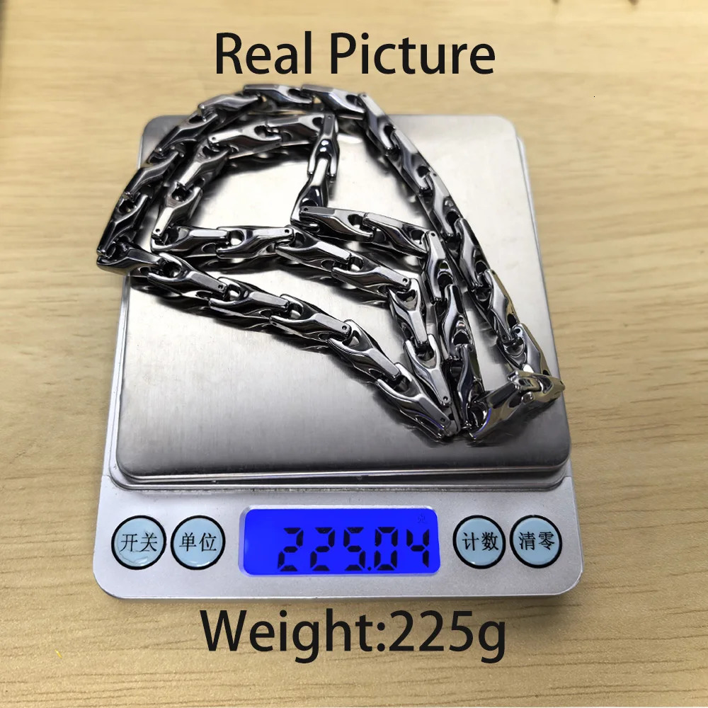 Tungsten carbide long necklace mens scratch resistant beer bottle chain 56cm jewelry waterproof punk high polished heavyduty 250420