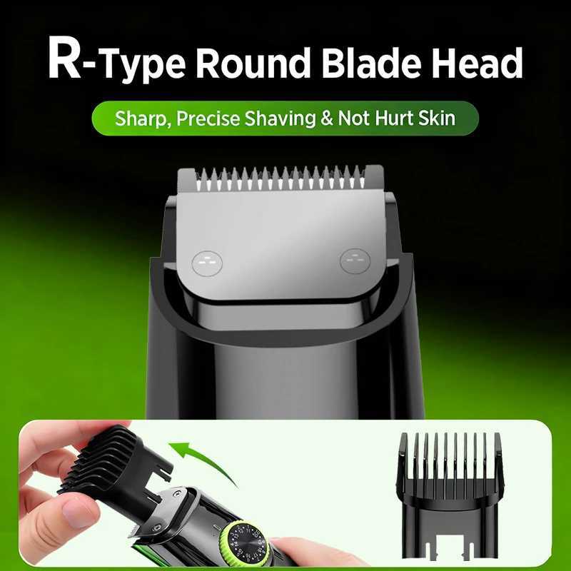 Cordless Electric Hair Trimmer IPX4 Waterproof Professional Hair Clipper Rechargeable Builtin Vacuum Multifunctional Men RazorT251120