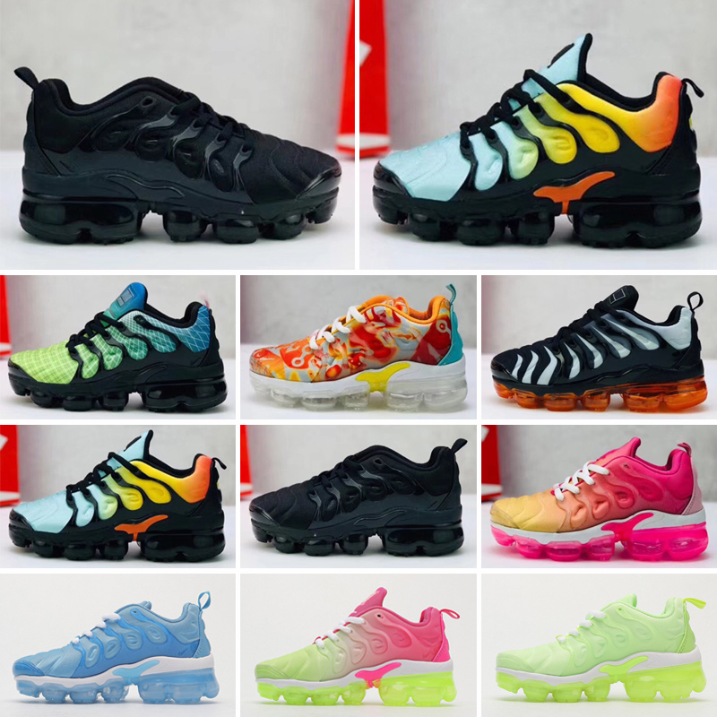 TN Plus Kid Sports Running Shoes Rainbow Children Kids Boy and Girls Trainers Tns Sneakers Athletic Classic Outdoor Sneakers 25-35