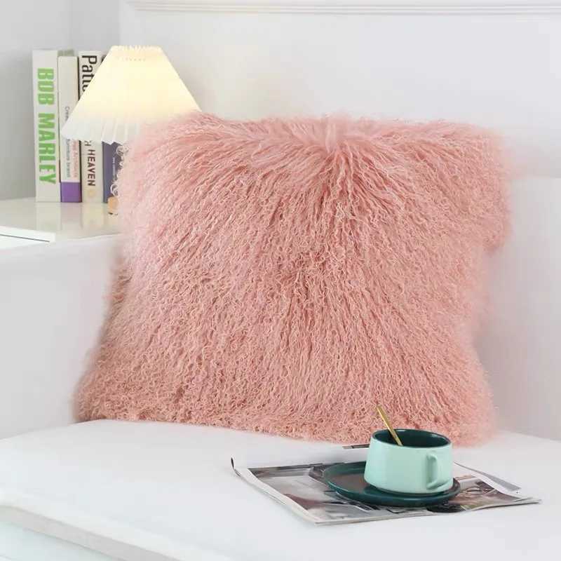 Pillow Case Mongolian Lamb Fur Cushion Cover Sofa Cover Home Decoration C251120