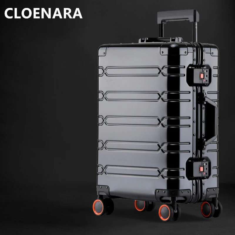 COLENARA 20"24"29 Inch Suitcase Aluminum Alloy Frame Super Thick Trolley Case Business Password Waterproof Rolg Lage