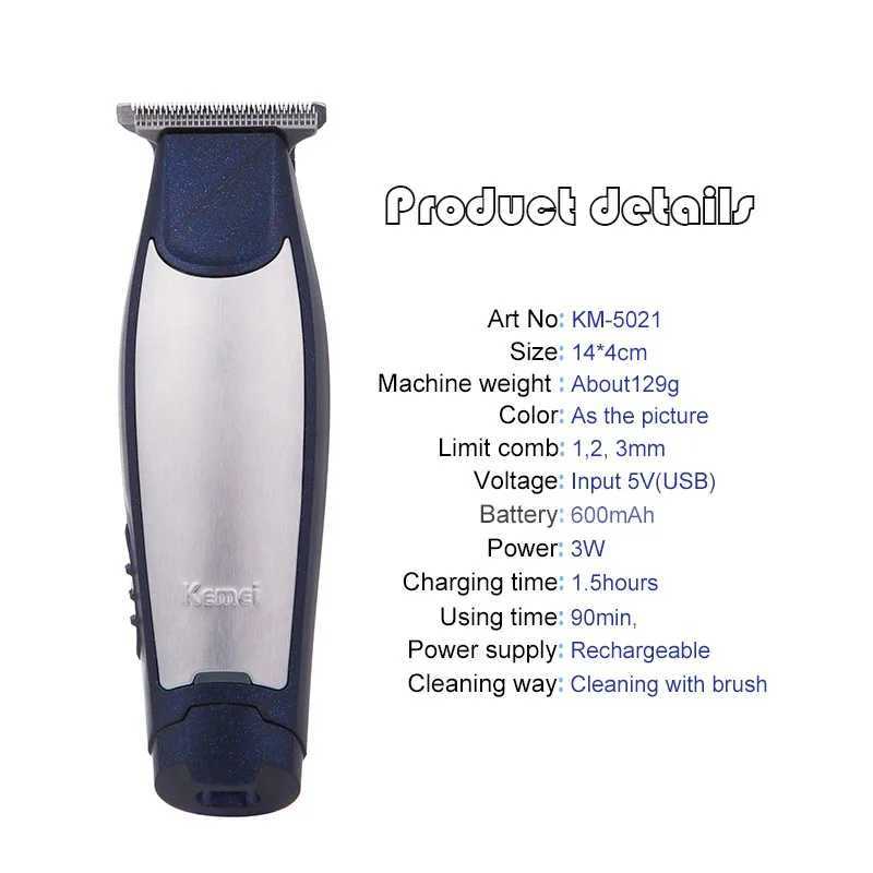 Kemei 5021 Hair Trimmer Electric Hair Clipper Rechargeable Razor Barber Hair Cutting Shaving Machine For Man Beard ShaverT251120