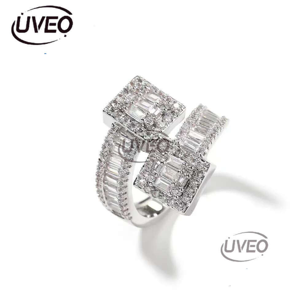 Fine Jewelry Iced Out Hip Hop Cuban k Ring Gold Plated Sterg Sier VVS Moissanite Dia
