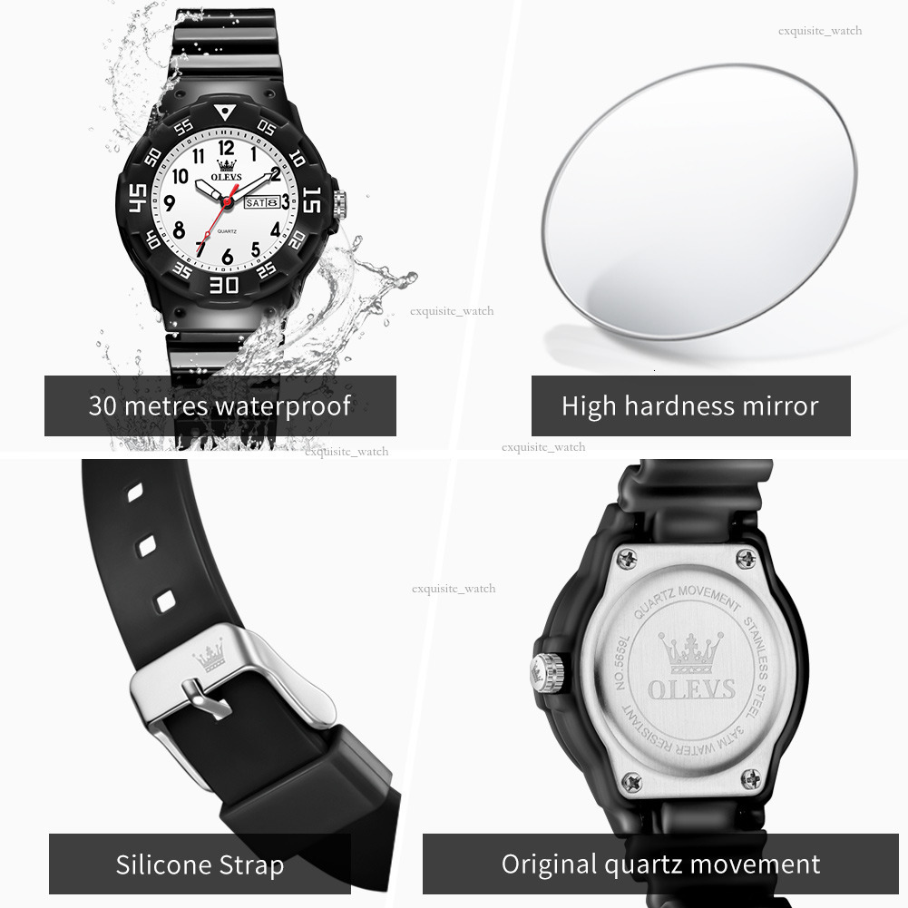 OLEVS Designer Men's Silicone Strap Digital Dial Youth Watch Quartz Waterproof Middle School Student Watch Luxury Watch Free Delivery Wholesale