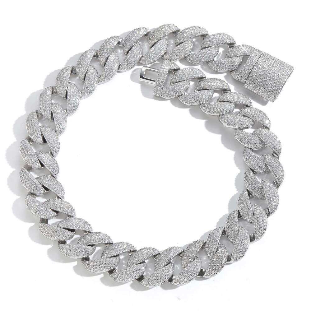 Luxury designer 22mm Bubble Cuban Chain Hip Hop 5 row Ice out vvs Moissanite Necklace Men's Necklace with free shipping