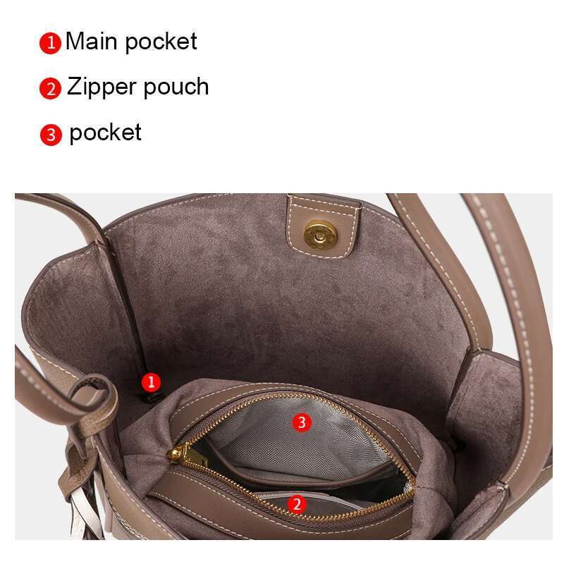 Aidrani New Women's Genuine Leather Bag, 100% Soft Cowhide Material Handbag, Portable Outdoor Bag