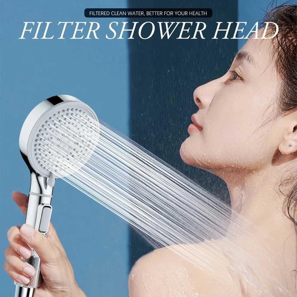 Filter Spray Five-speed Booster Large Panel Shower Head Home Shower Bath Handheld Shower Head Plus Hose SetM251120
