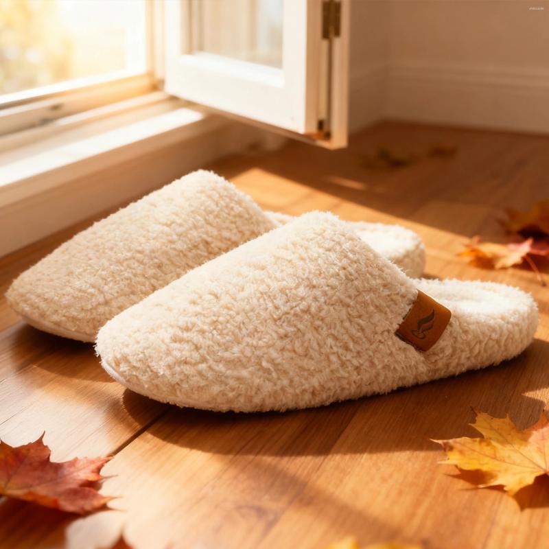 Slippers Women's Autumn And Winter Are Simple Fashionable Solid Color Indoor Soft-Soled Non-Slip Warm Plush