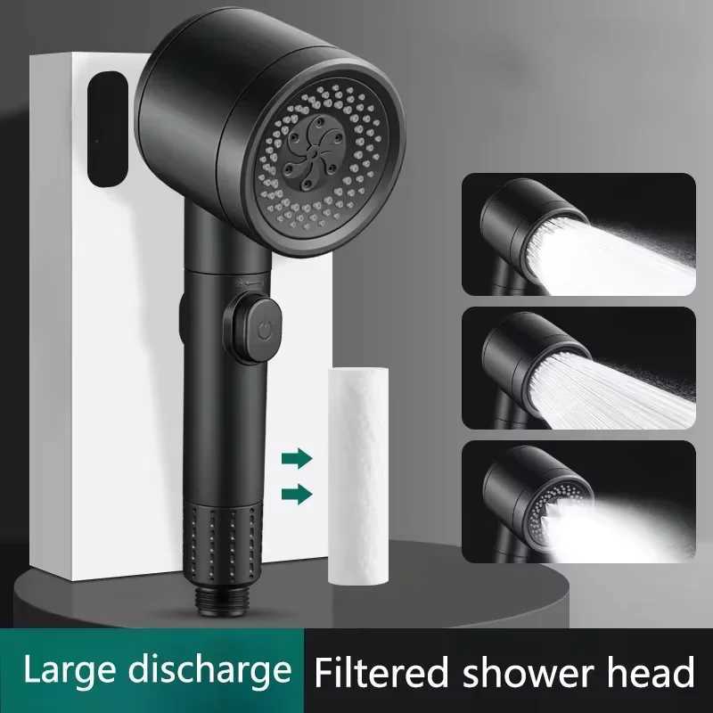Handheld Shower Nozzle 3 Modes Adjustable Showerhead Household Bathroom Supercharged Shower Head Shower AccessoriesM251120