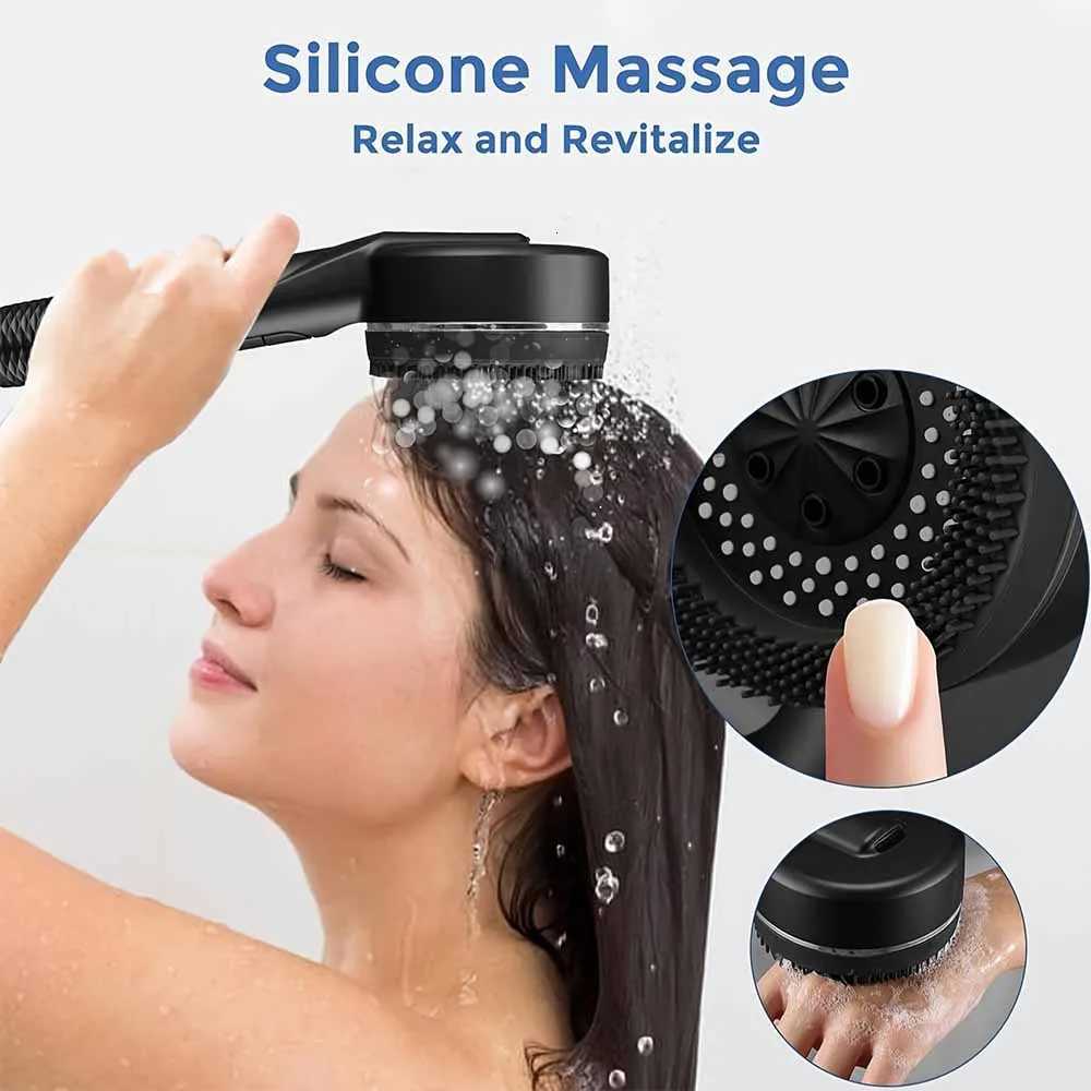 New 7 IN 1 Large Flow Shower Head With Filter 4 Modes High Pressure Water Saving One-Key Stop Water Massage Portable Shower headM251120