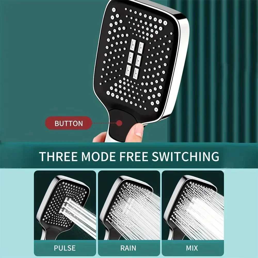 Adjustable Shower Head With 3 Modes Large Flow Shower Head High Pressure Water Saving Shower Faucet Bathroom AccessoriesM251120