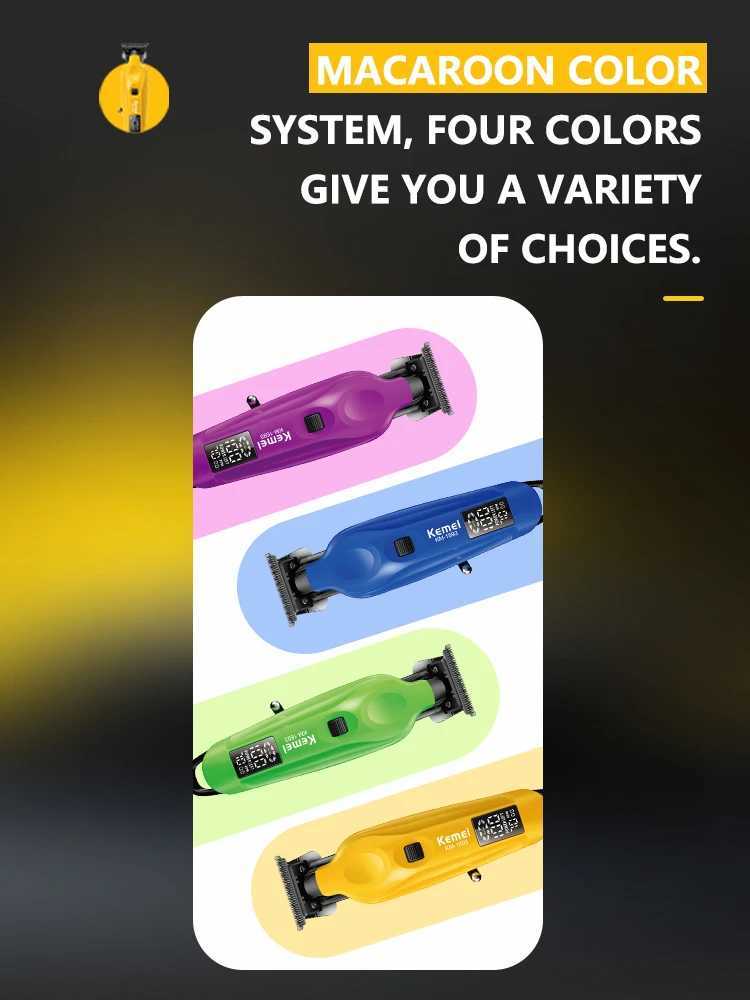 Kemei Hot-Selling Candy-Colored Professional Electric Hair Clipper Wireless Hair Trimmer Electric Zero-Cut Hair Clipper KM-1693T251120