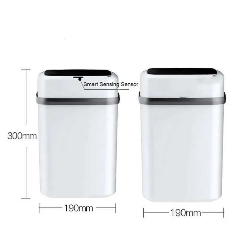 New Household Bathroom Living Room Kitchen with Lid Contact-free Automatic Sensor Open Lid Intelligent Garbage Cans C251120