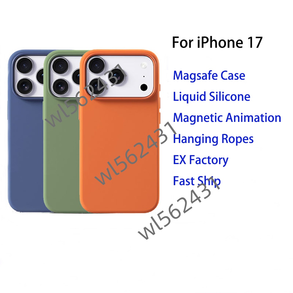 Liquid Silicone Offical Magsafe Phone Case For iPhone 17 17Air 17Pro 17ProMax Camera Button Hollow All Inclusive Phone Protective Back Cover With Box