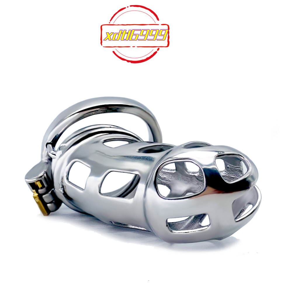 FRRK Penis Lock Male Chastity Device Hole Design Cock Cage for Sissy Gay BDSM Chastity Cage Penis Lock Sex Toys for Men