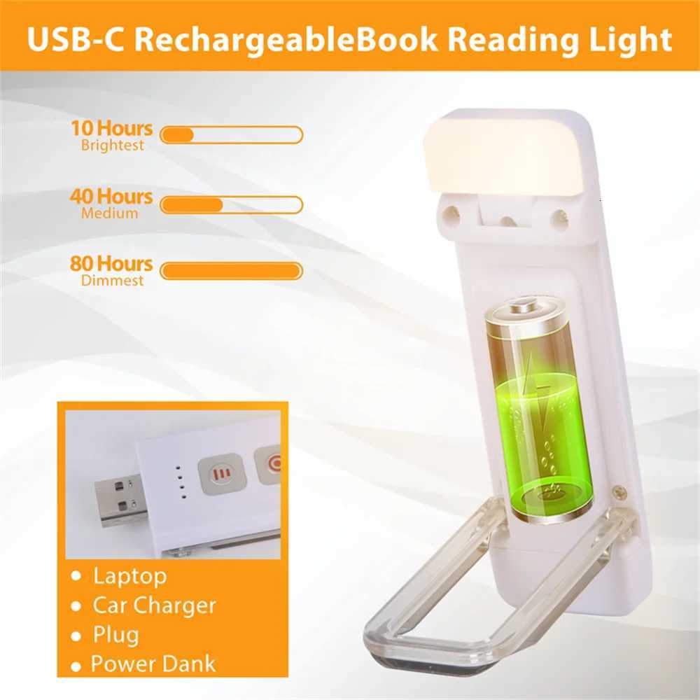 USB Rechargeable Book Reading Light Mini LED Clip on Book Light Flexible Book Lamp Bookmark Read Lamp Night Light for Bookworms M251120