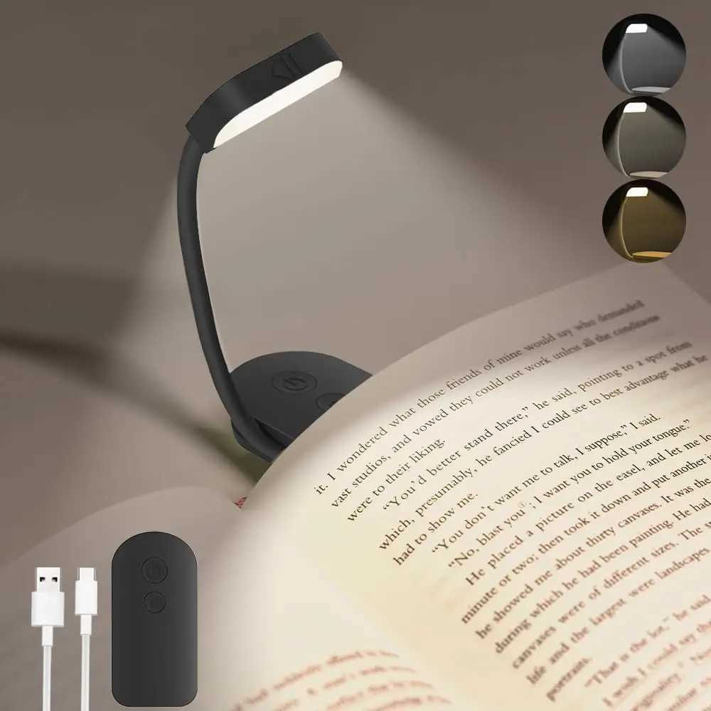 Portable LED Reading Lights Eye Caring 3 Color Temperatures and Dimming Brightness Book Lights Lightweight USB Rechargeable M251120