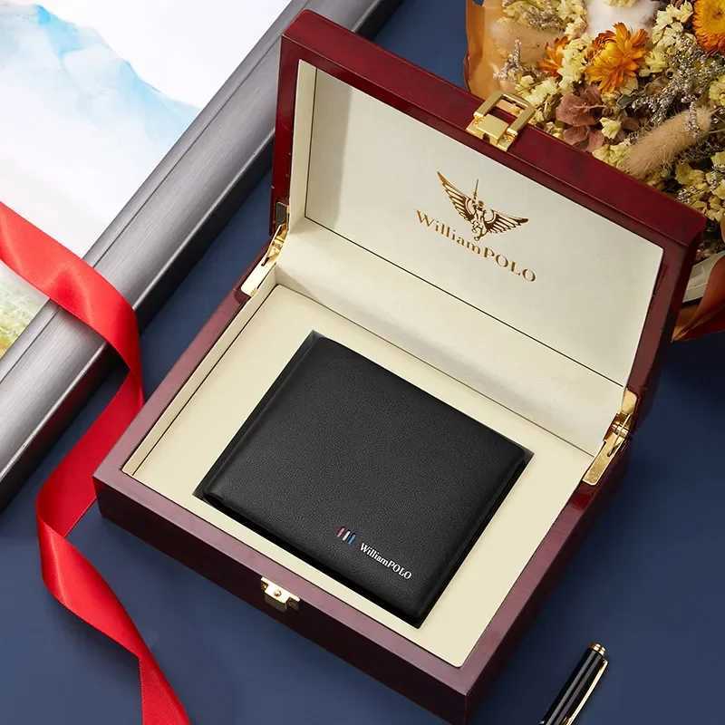 Leather mens short wallet with large capacity and cardholders leather anti slip multi card wallet with long and multifunctional features W250419