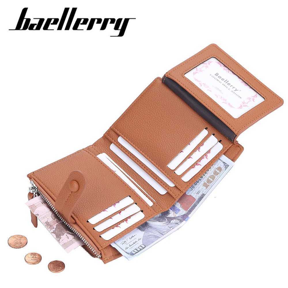 Mini Wallet for Women Baellerry Small Tri-fold Clutch with Zipper Snap Button Multi Card Holder Organizer Gift for HerW251120