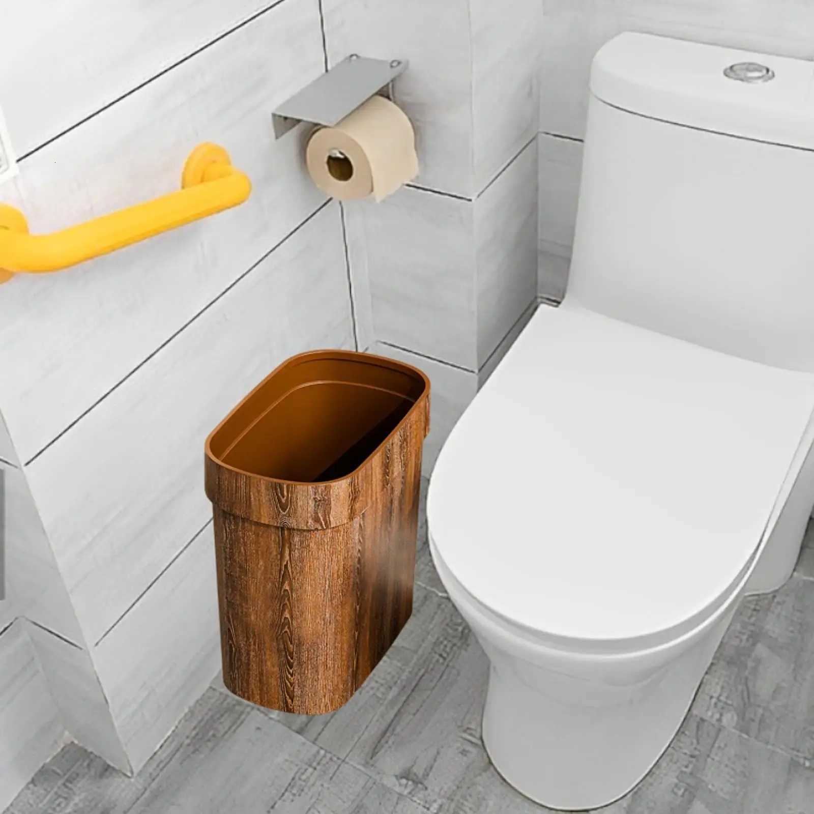 Slim Trash Can Rubbish Container Waste Basket Minimst Garbage Container Bin Trash Bin for Study Room Bedroom Bathroom Home C251120